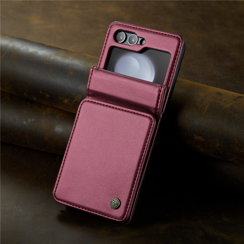 EUCAGR Luxury Magnetic Wallet PU Leather Case For Samsung Galaxy Z Flip 5 6 7 Card Solt Holder Pocket Cover For Galaxy Z Flip7 5