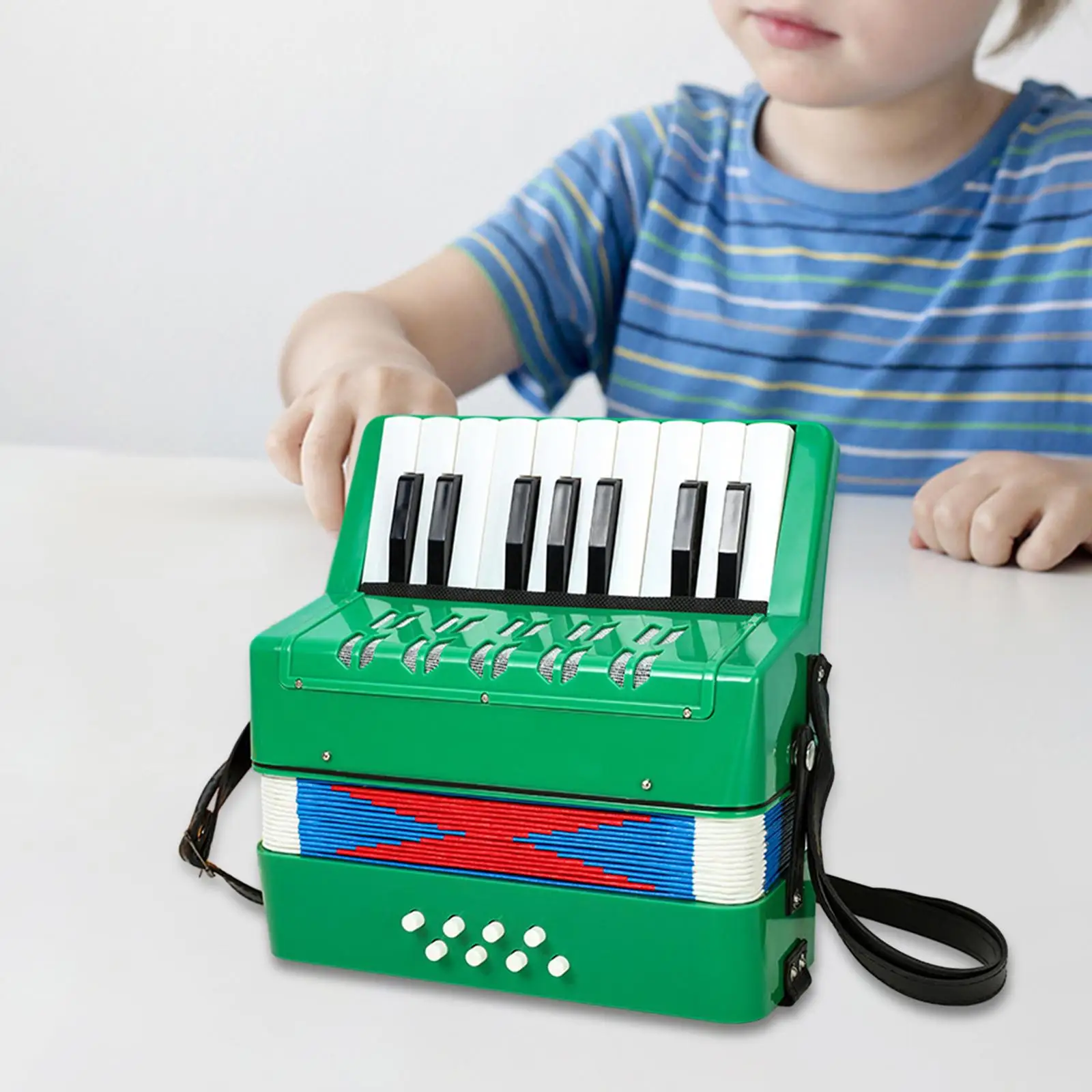17 Keys 8 Bass Piano Accordion Hand Eye Coordination Educational Musical Toys for Boys Girls Amateur Music Lovers Beginner