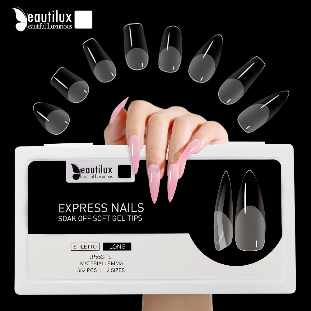 Best of Beautilux Express Nails 552pcs / box Oval Stiletto Almond Square Coffin French False Fake Soak Off Gel Nail Tips American Capsule Reviews & Tips