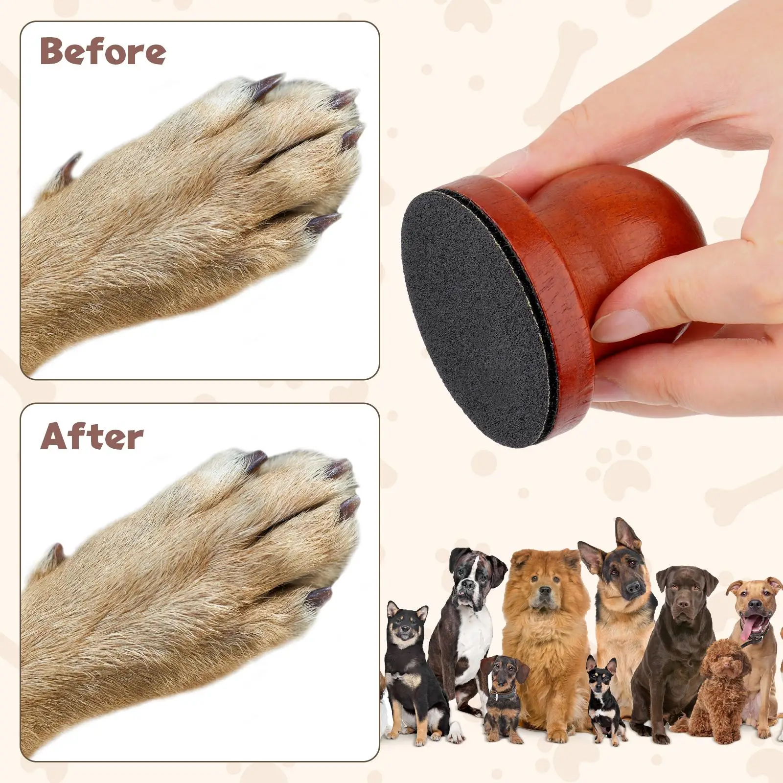 Dog Nail File Grinding Claw with Emery Paper for Puppy Indoor Paw Nail Care