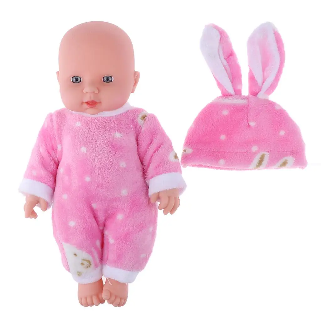 30cm Full Doll Baby Clothes Kids Playmate Pink