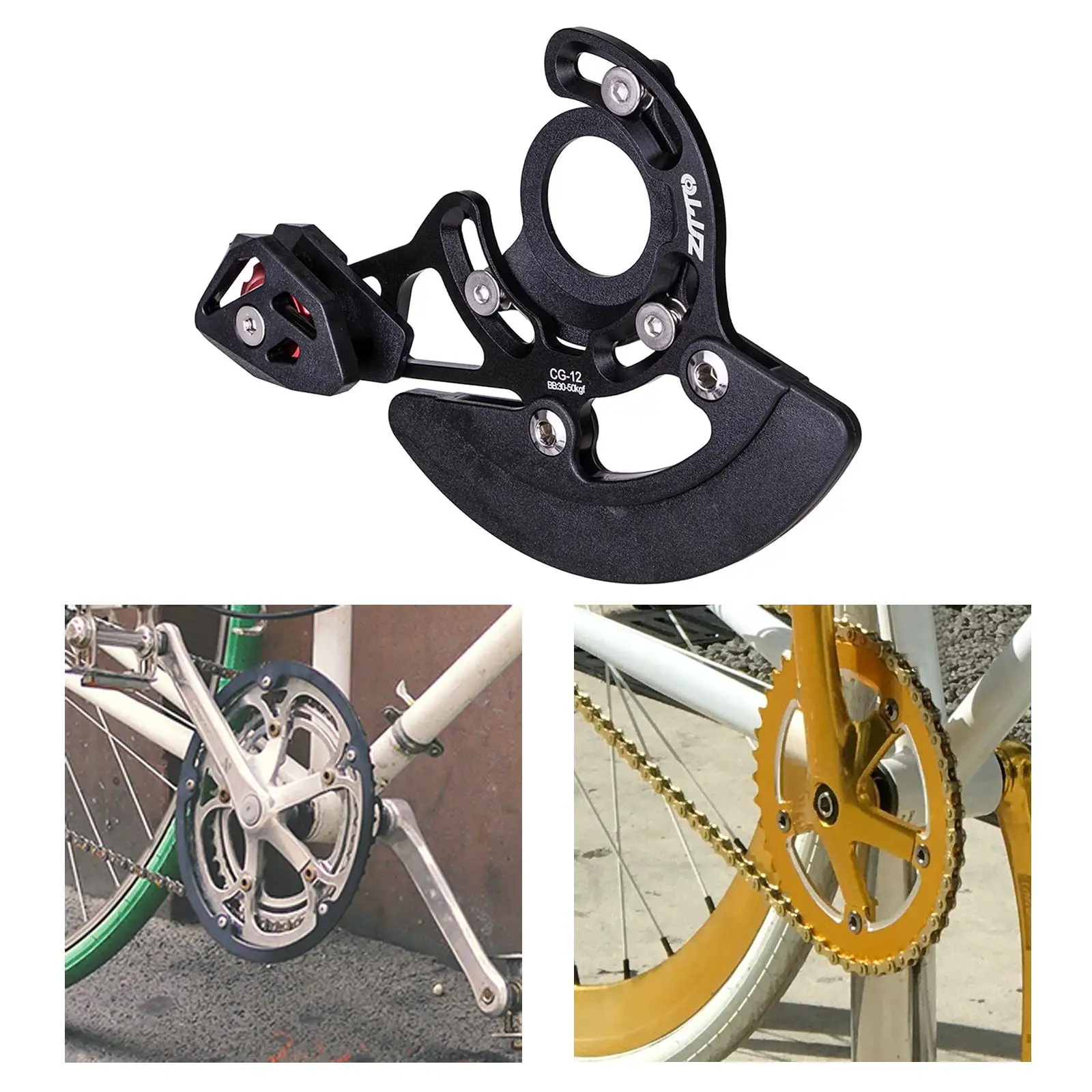 Durable Single Disc MTB Road Bike Chain Guide Guard Protector 32T-38T Aluminum Alloy Chain Drop Catcher Components Equipment