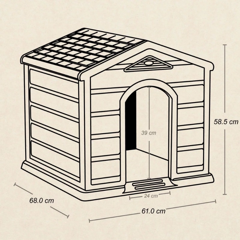 Title 5, Rimax ECO-Hundehütte aus Kunstharz für kleine R...