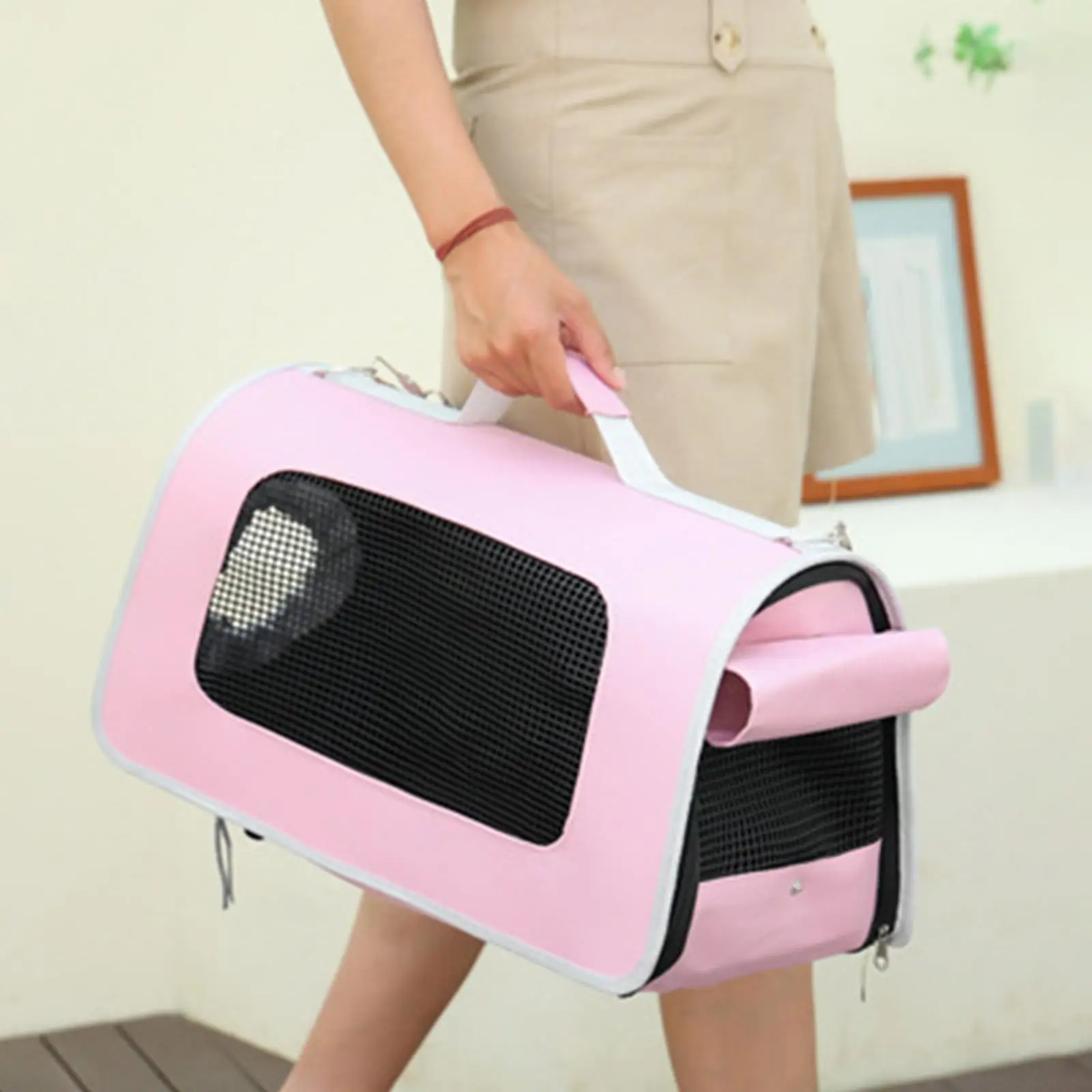 Portable Cat Carrier Pet Carrier Shoulder Bag Breathable Lightweight Carrying Pet Cage for Travelling Outdoor Puppies Cats