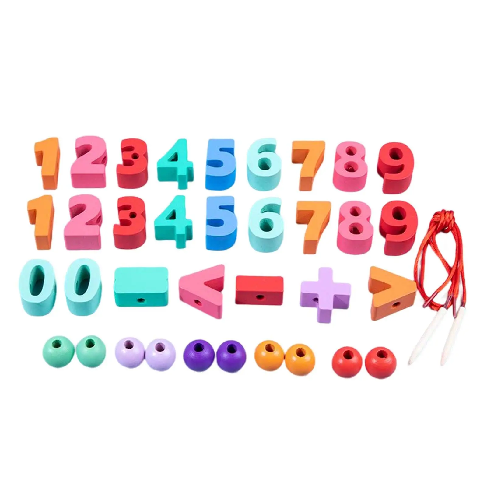 Wooden Threading Toys Early Educational Toys Wooden Crafts Preschool 3 Year Old Kids Boys Girls Lacing Beads Set for Kids Gift
