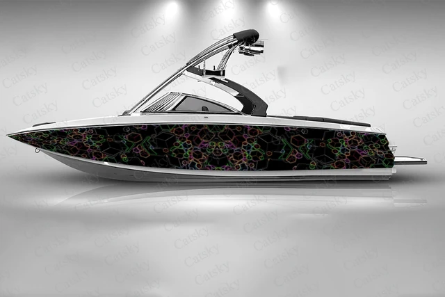 Irregular Lines Graphics Boat Sticker Fashion Custom Fish Boat Sticker Vinyl  Waterproof Boat Wrap Graphic Boat Wrap Decal - Car Body Film - AliExpress