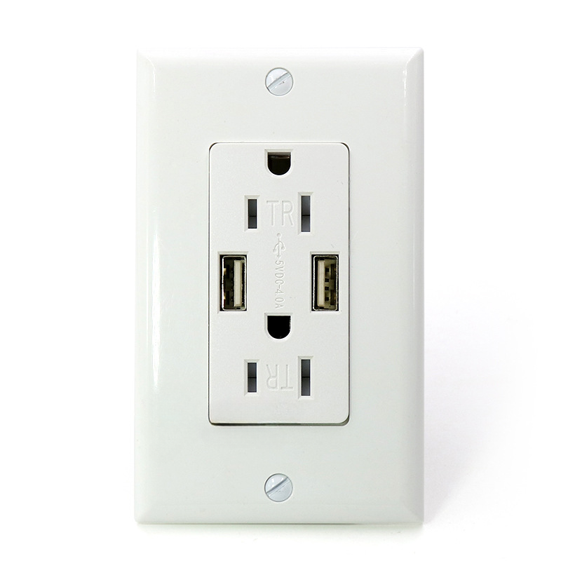 Portas USB, Tomada Americana 15amp, Proteção contra