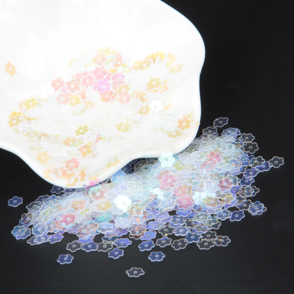 Blumen-Pailletten, 6 mm, flache PVC-Pailletten, lose Lentejuelas für Handarbeiten, Basteln, Nähbeschläge, Modeschmuck, 10 g/Menge – Detail 15