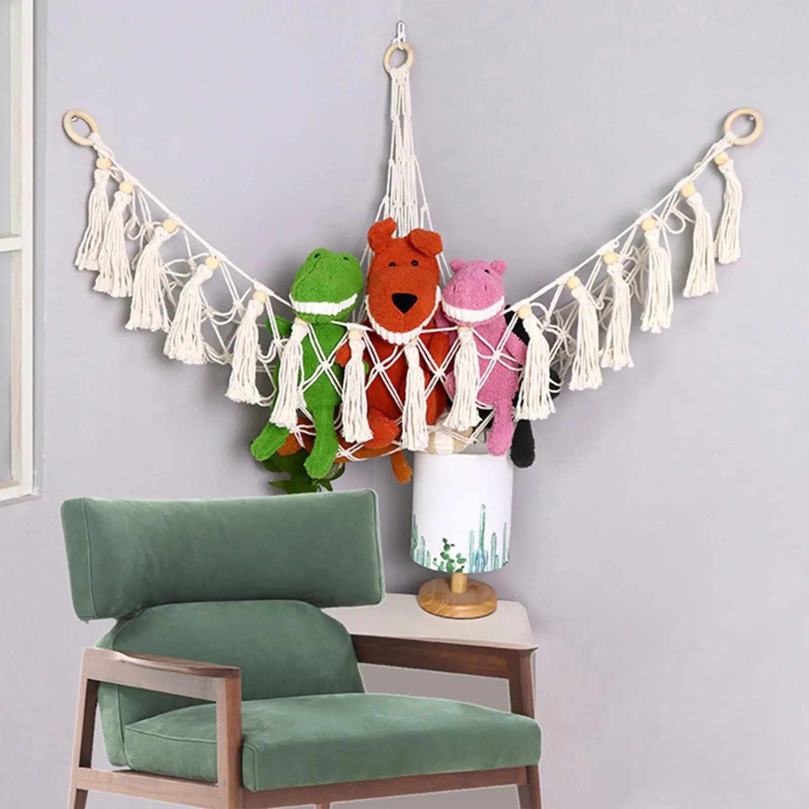 Stuffed Animal Toy Hammock Large Display with Hook Holder  Plush Toys Net for Play Room Bedroom Nursery Birthday Gift