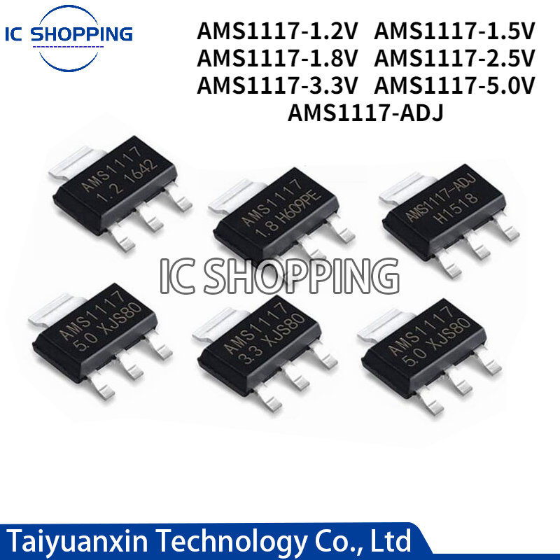 AMS1117, 1.2V 1.5V 1.8V 2.5V 3.3V 5V,