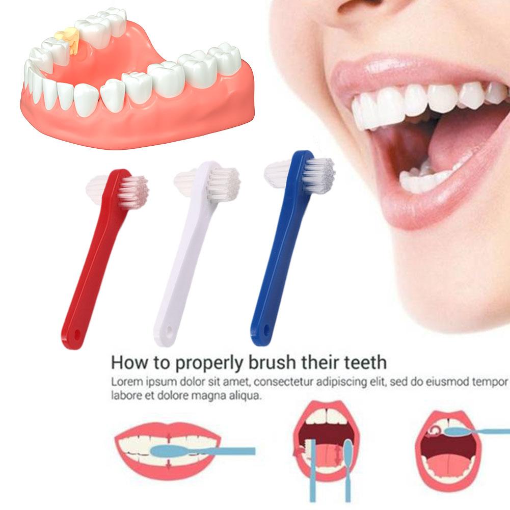 Best of T-shape Denture Dedicated Brush Toothbrush Dual Head Double Ended False Teeth Denture Cleaner Toothbrush Adult Brushes Smal J0K2 Reviews & Tips