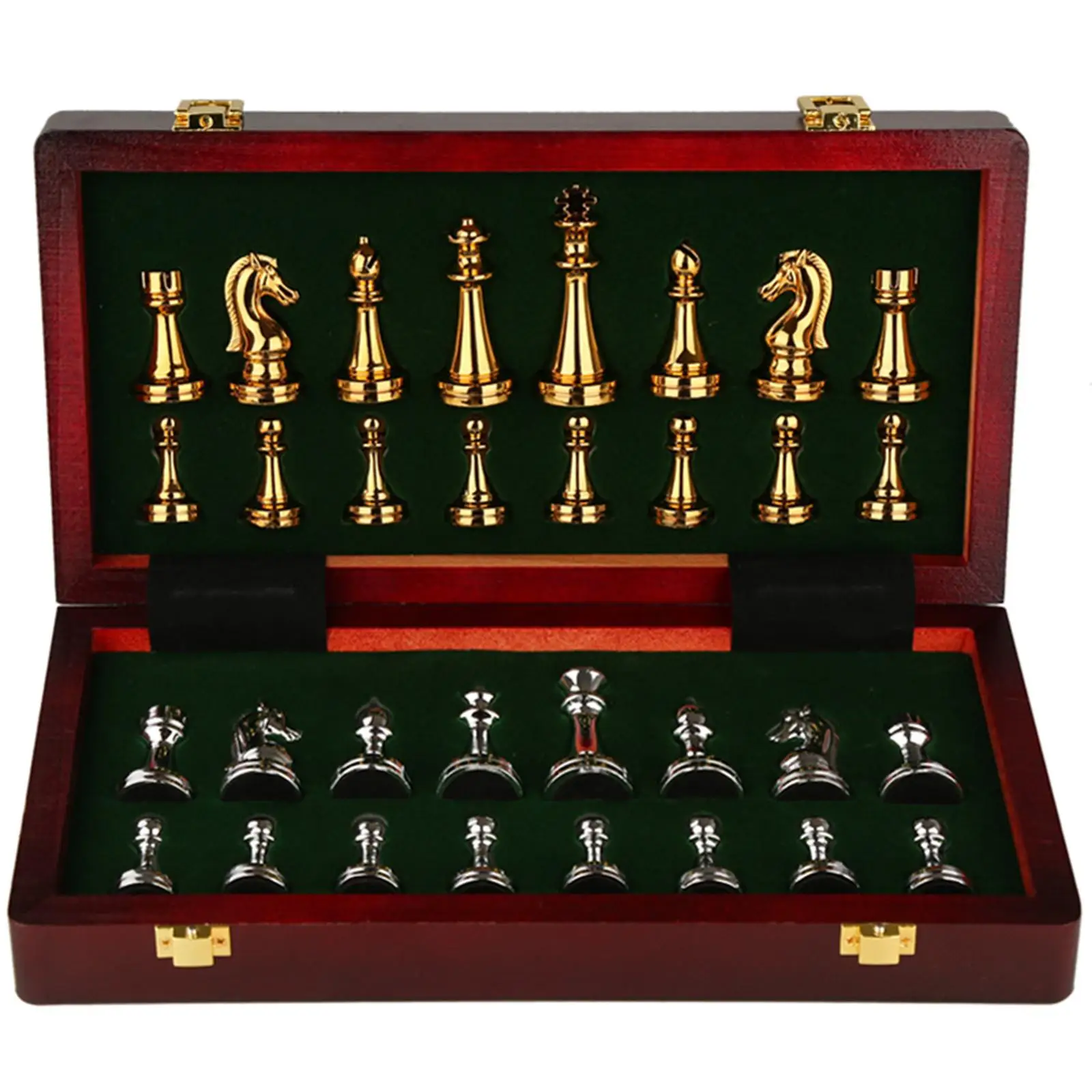 Medieval International Chess Set Premium Texture Magnetic Chess Board High-end Luxury Folding Wooden Chessboard Classic Handmade