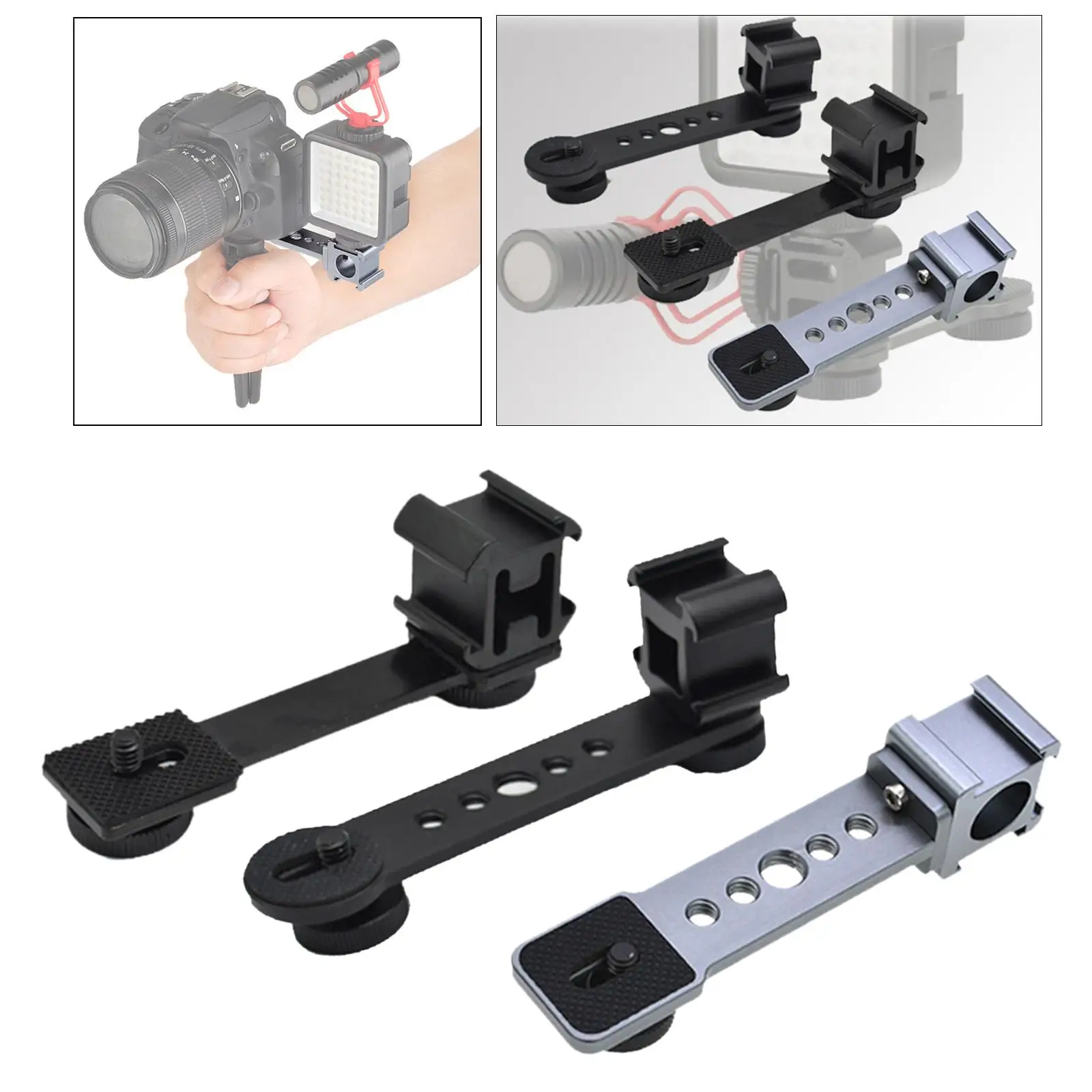 Cold Shoe Mount Plate Video Microphone Stand Bracket for  Mobile 3 2
