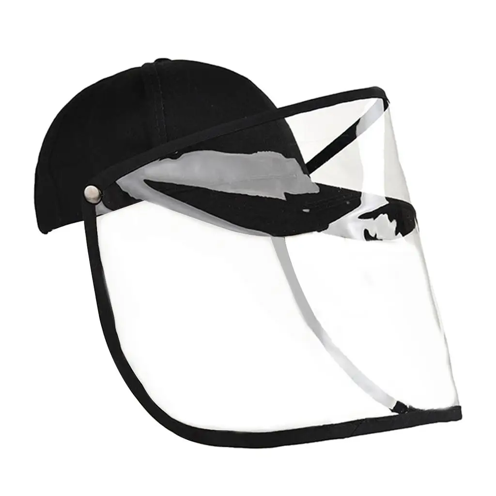 Anti-spitting Hat Dustproof transparent cover Anti-Saliva Anti-Fog Baseball Cap Black