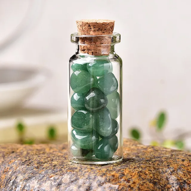 Mini botellas de piedras preciosas, conjunto de piedras