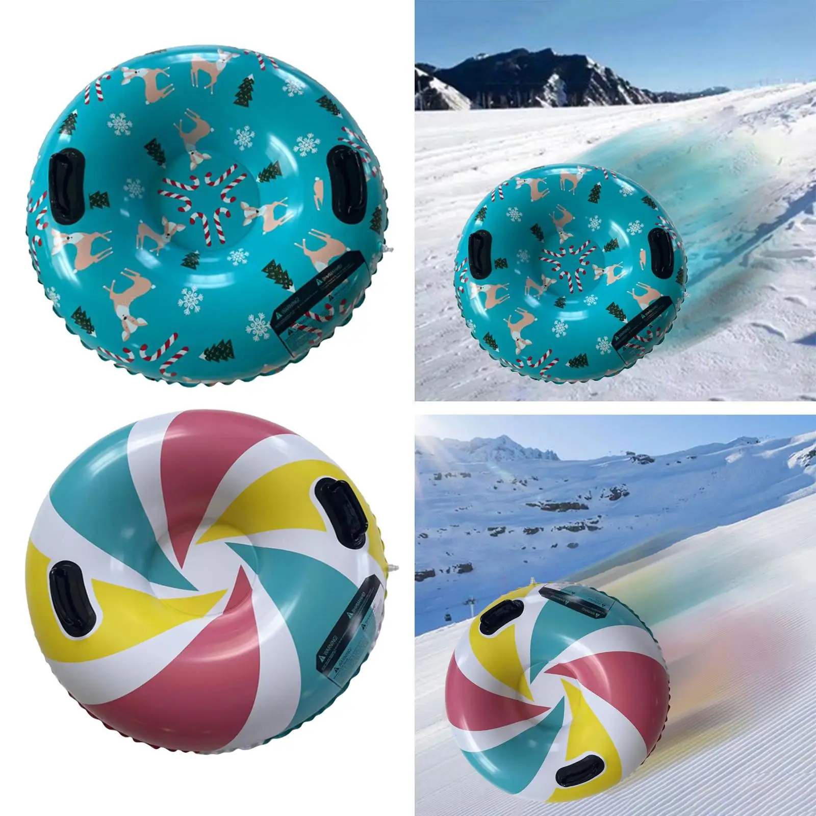 Winter Snow Tube 91cm Sleigh Inflatable Snow Sled for Backyard Children Skiing Sports