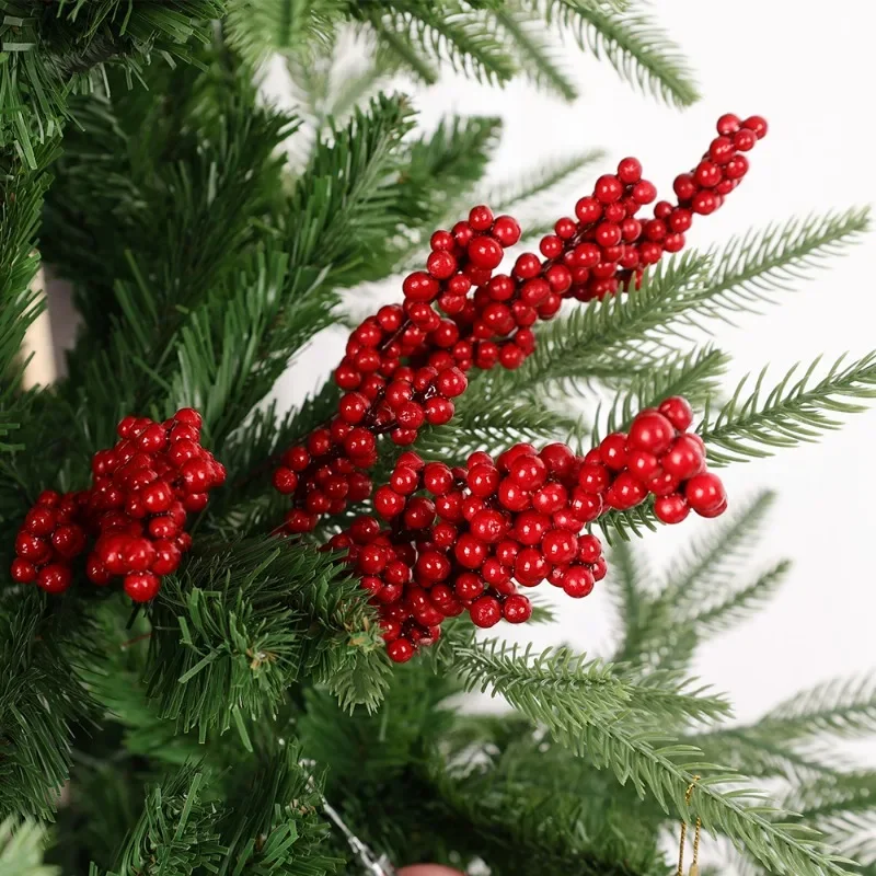 Description Picture 5 of itemArtificial Berries Christmas Decoration Red Berry Branches for Xmas Tree Party Home Table Ornaments Red Fruit Wreath DIY Gift