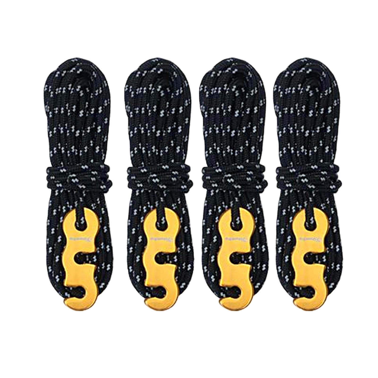 4Pcs Tent Rope Portable with Cord Adjuster Reflective guyline for Travel