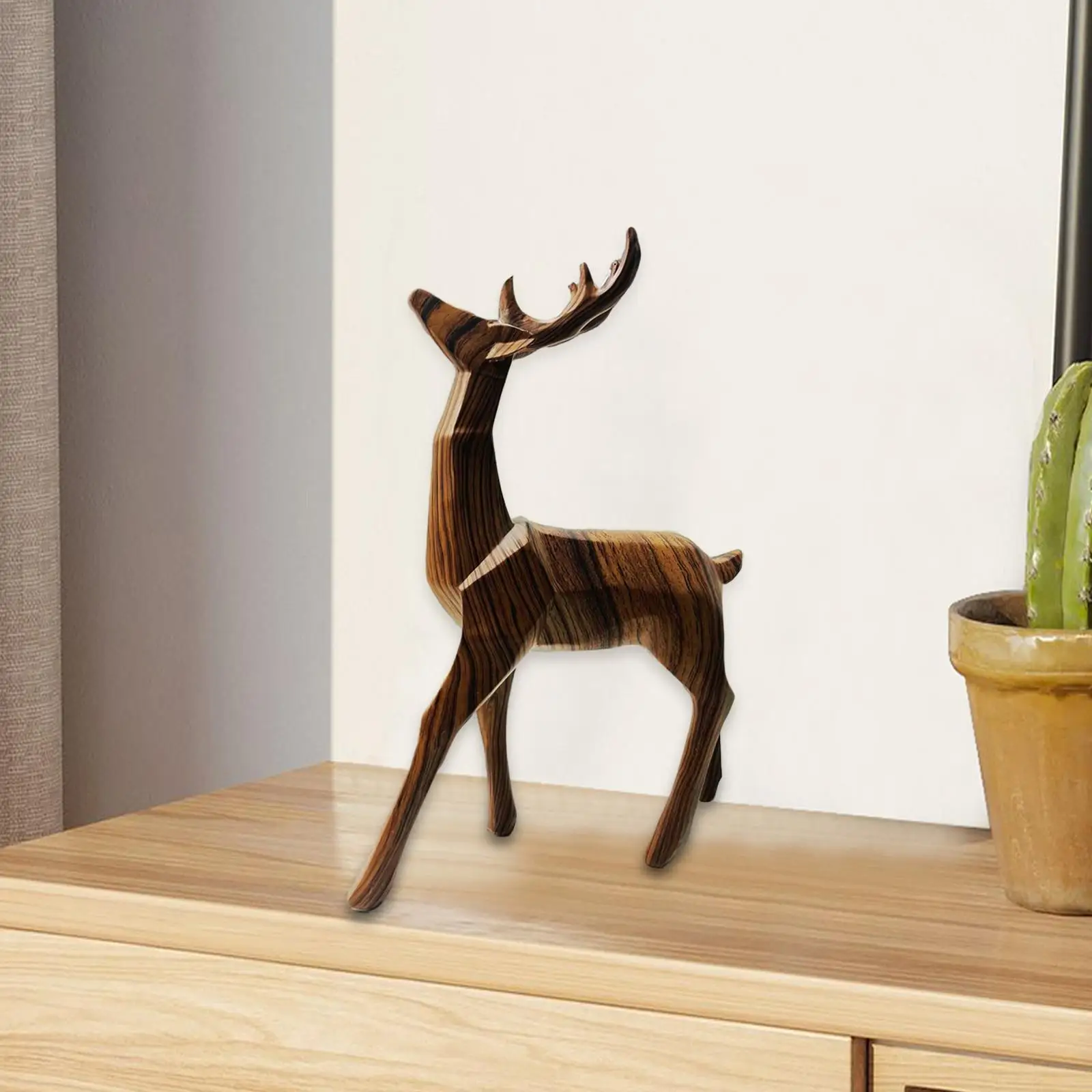 Standing Deer Statues Reindeer Figurines Sculpture Cute Christmas Ornament for
