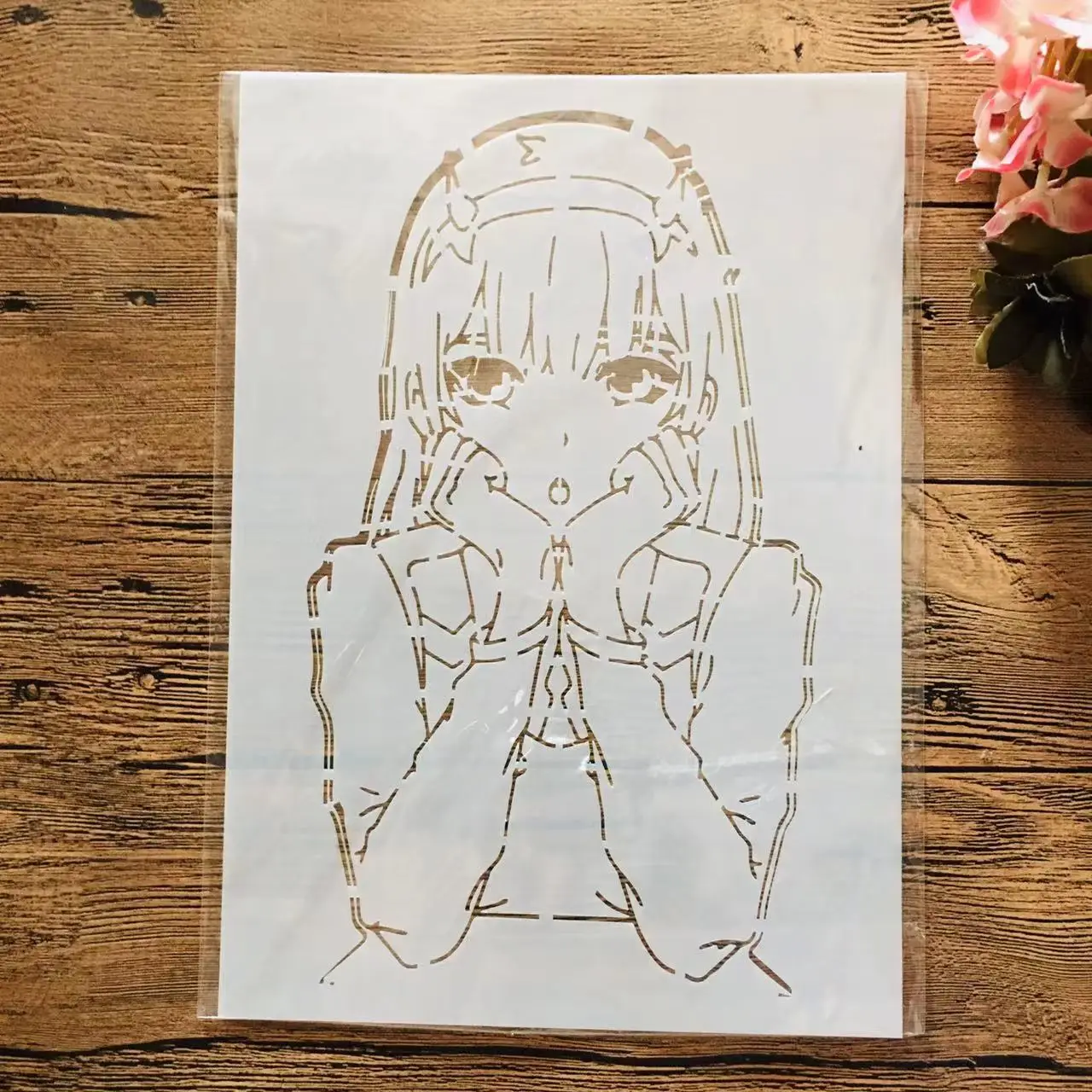 A4 29cm Anime Zero Two Darling In The Franxx Diy Layering Stencils ...