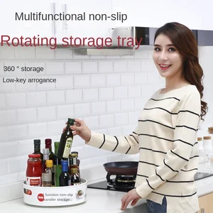 Multi-Purpose Rotating Kitchen Organizer - ABS Plastic Material, White-Small/Large Size