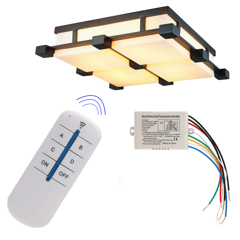 4 canais sem fio interruptor de luz