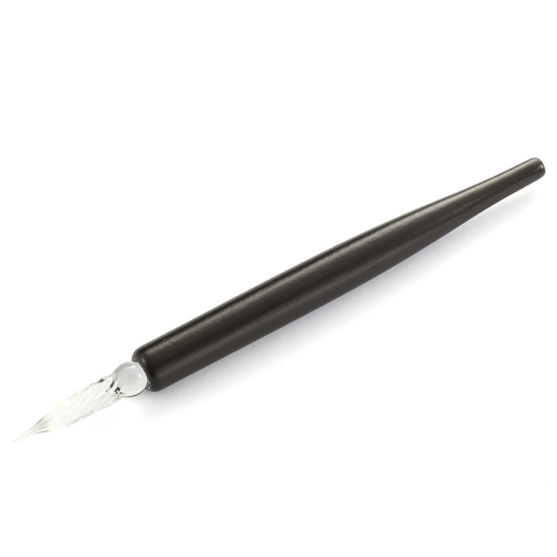 Holz Kalligraphie Dip Stift Englisch Kalligraphie Stift Kupfer platte Skript schräg Dip Stift halter mit Glas nibs Zubehör – Detail 4