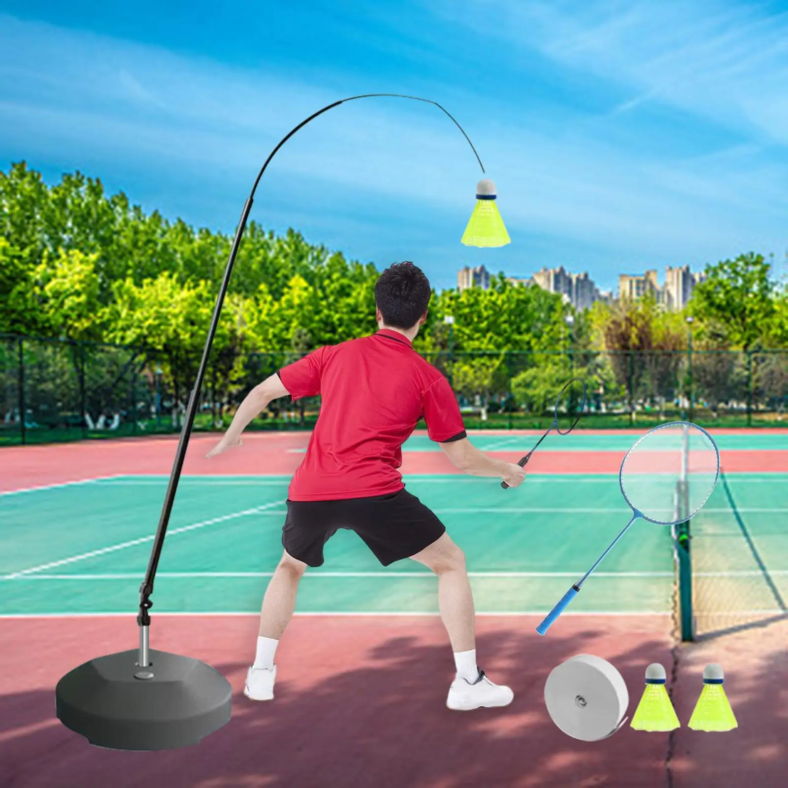 Portable Auto Exercise Trainer Aid Badminton Training Machine Car--Badminton