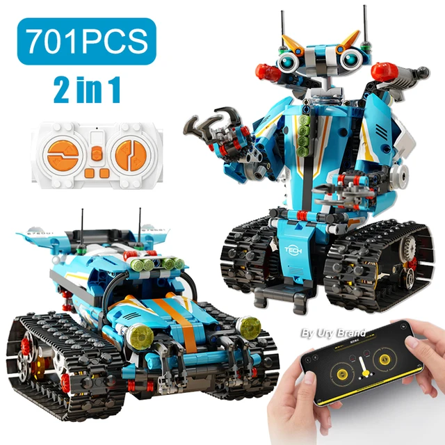 Ensemble de blocs de construction de robot électrique RC pour enfants,  jouets de voiture modèle intelligents, télécommande technique, cadeau  créatif pour garçons, 2.4GHz