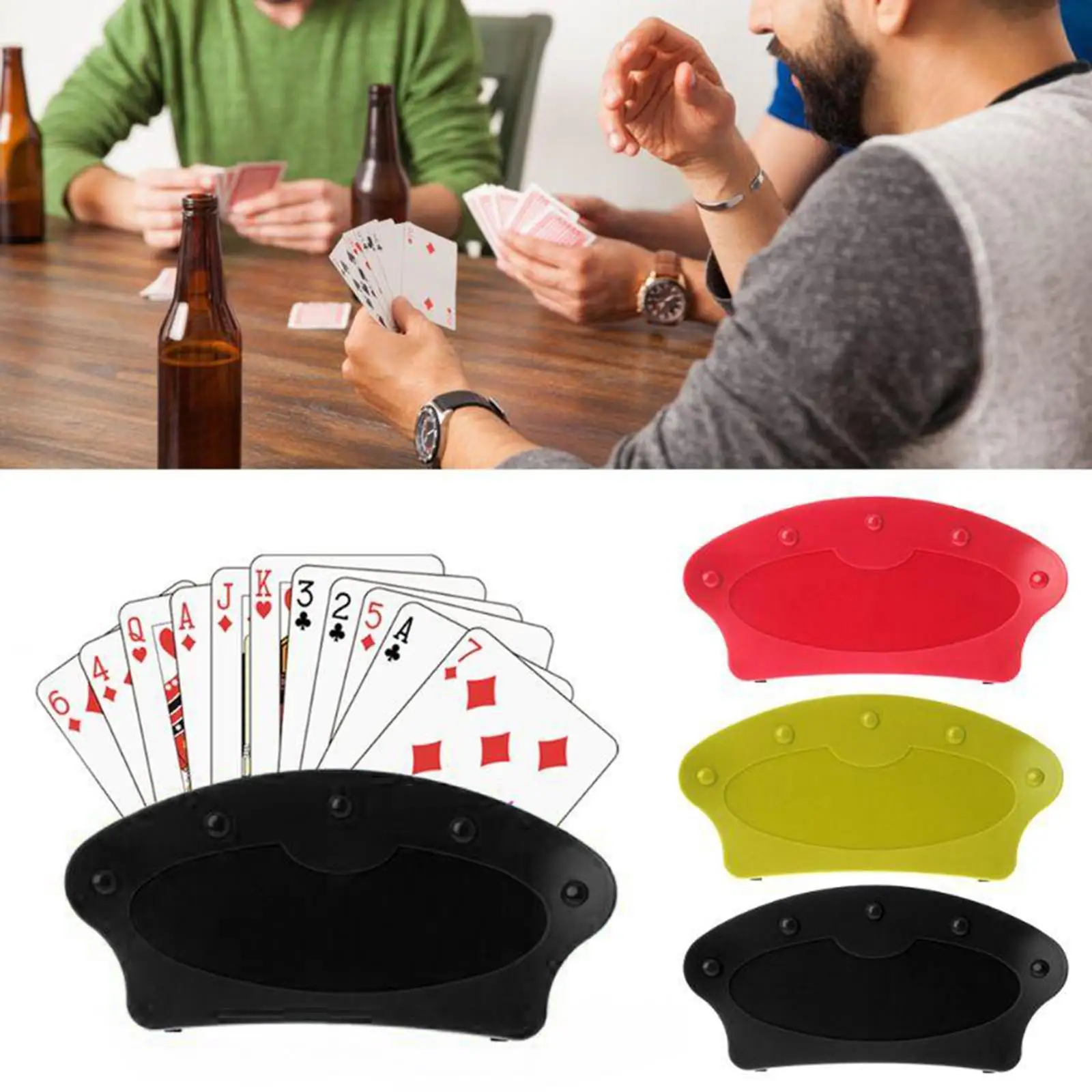 Hands Free Playing Card Holders Stand Seat, Fan Shaped,