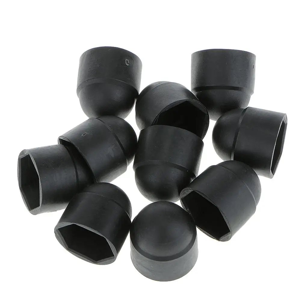 10 Pieces Nut Covers and Bolts M10 17x20mm Plastic Black Dome Bolt Hexagon