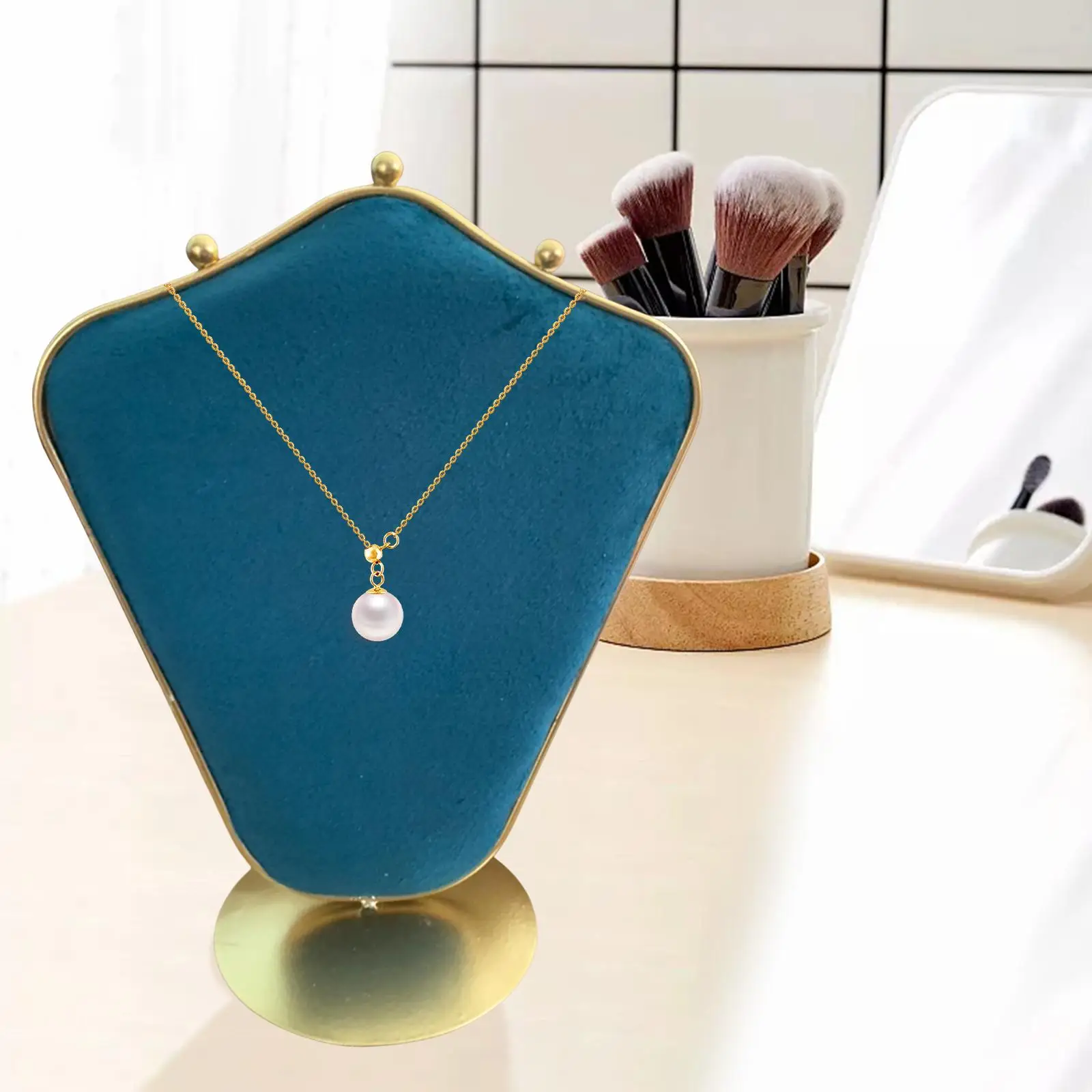Velvet Necklace Pendant Display Holder with Hooks for Women Stores Showcase