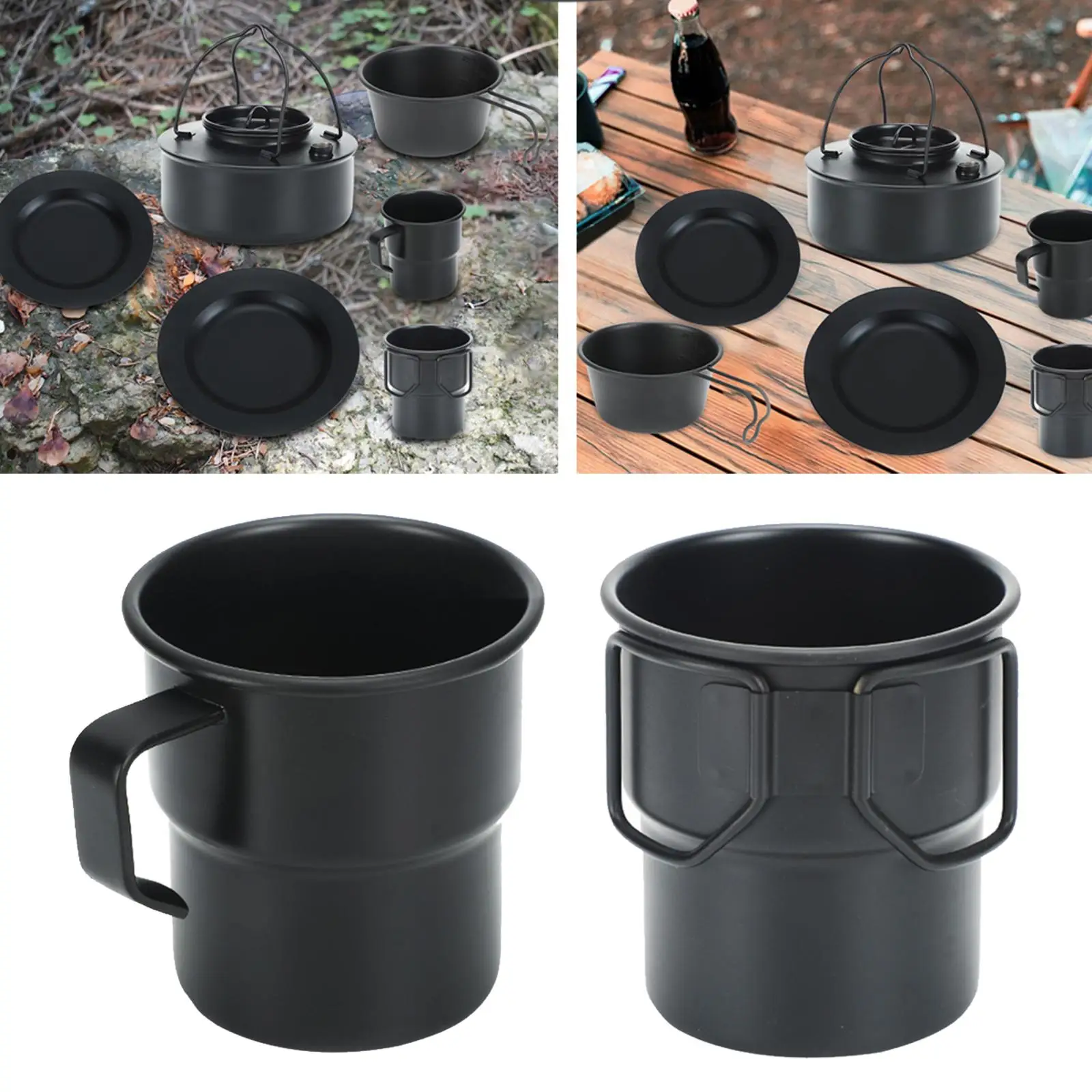 Stainless Steel Camping Cup Cookware 300ml Outdoor Tea Coffee Mug for Picnic