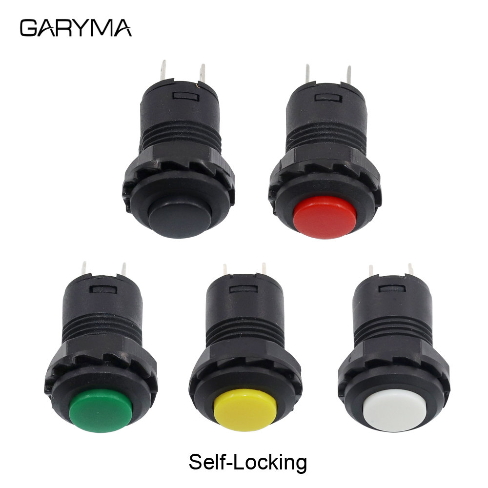 5 Stück 12 mm Drucktastenschalter AUS-EIN, kurzzeitig/selbstrückstellend/selbstsperrend, Drucktastenschalter 3A125VAC/1,5A250VAC DS428/427 – Detail 3