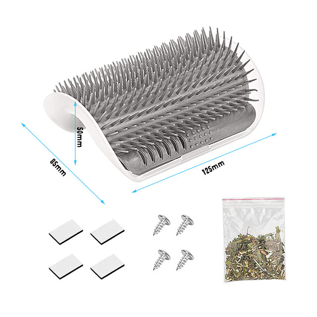 SunGrow Face Scratchers & Massage Comb with Catnip Dog & Cat Self Groomer Rubbing Corner Brush