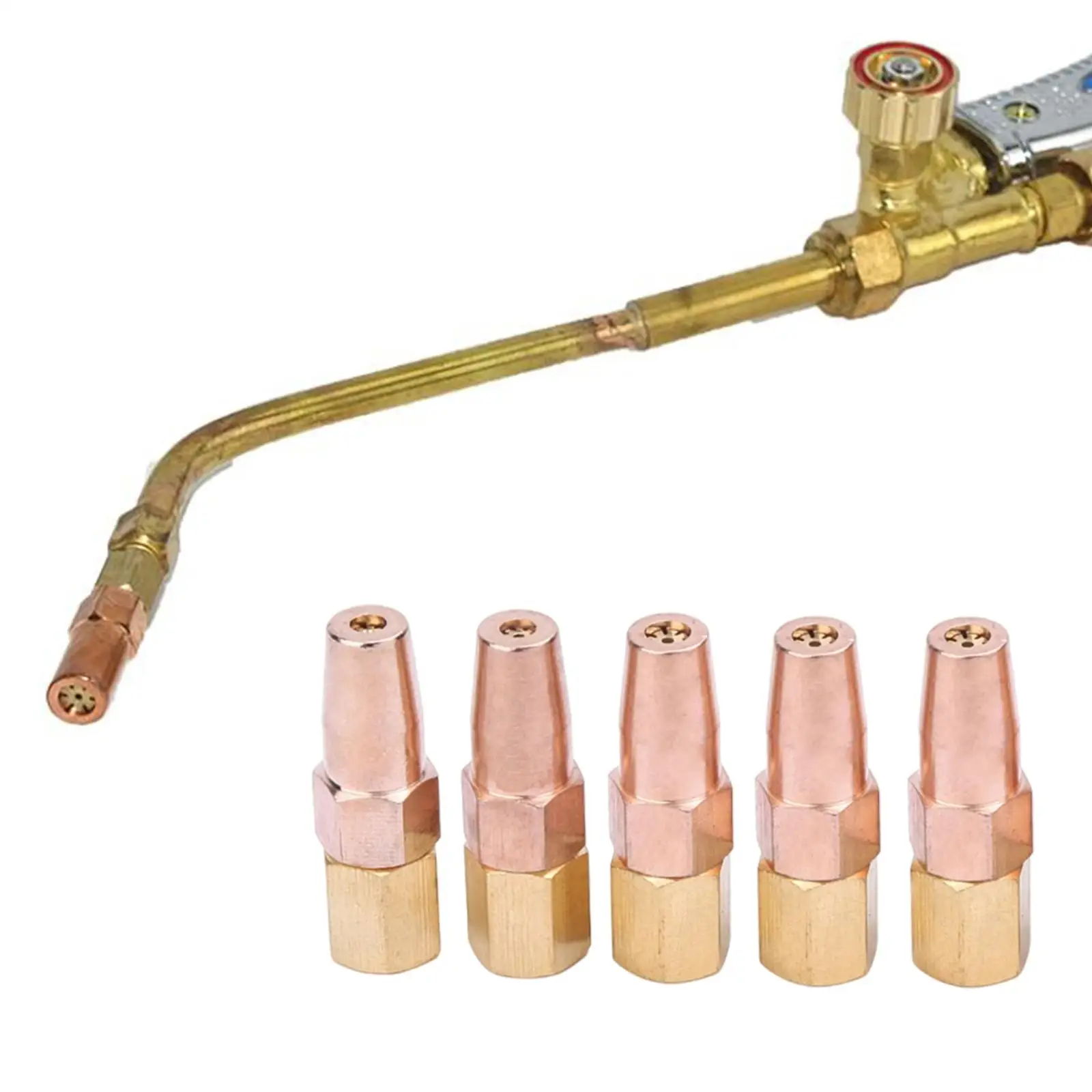 5 Pcs Propane Gas Welding Nozzle H01-6 Gas Nozzle for Heat Treating Priming