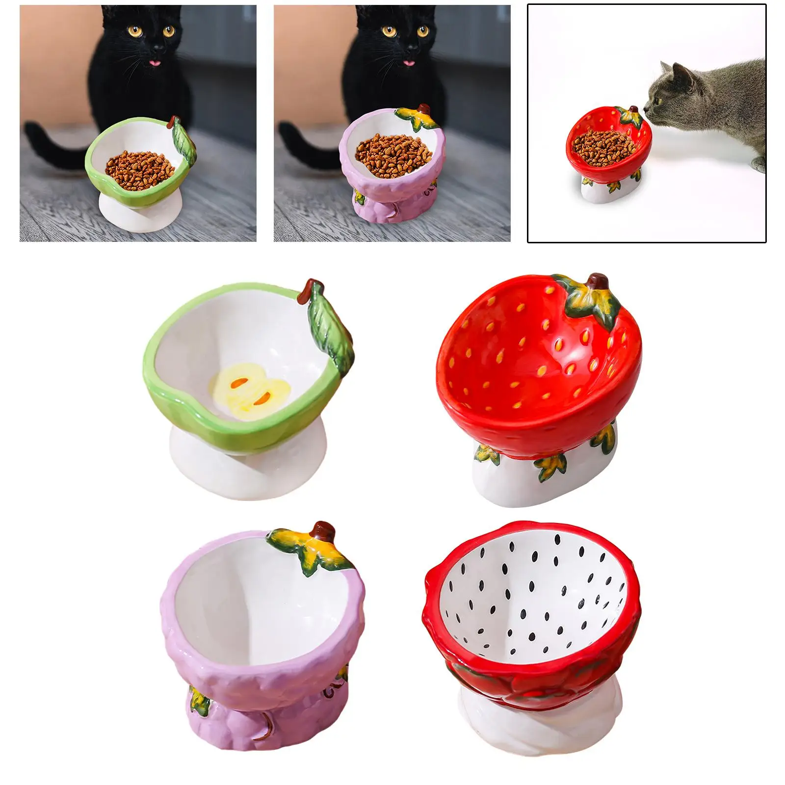 Elevated Cat Food Bowl Food Container for Small Medium Dogs Puppy Kitten