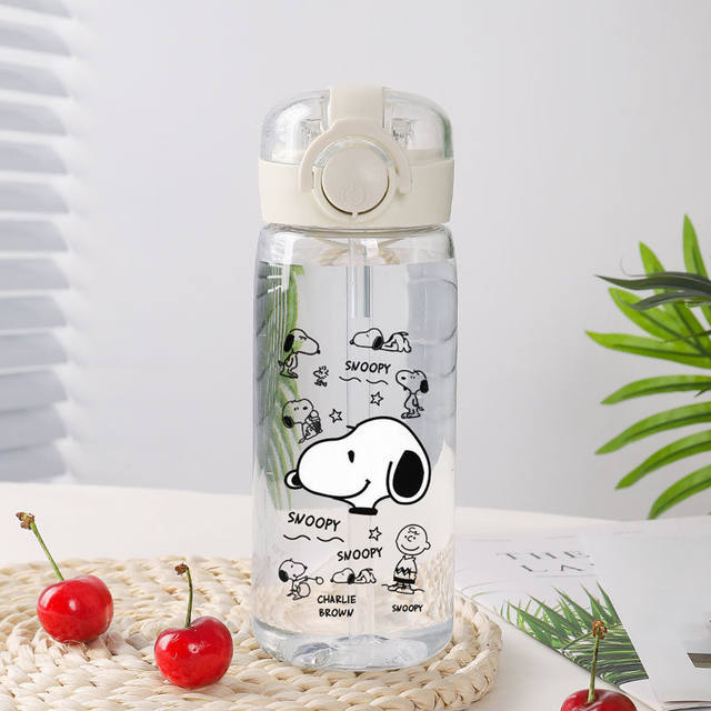 Baby Snoopy Acrylic Travel Bottle Concealed Straw