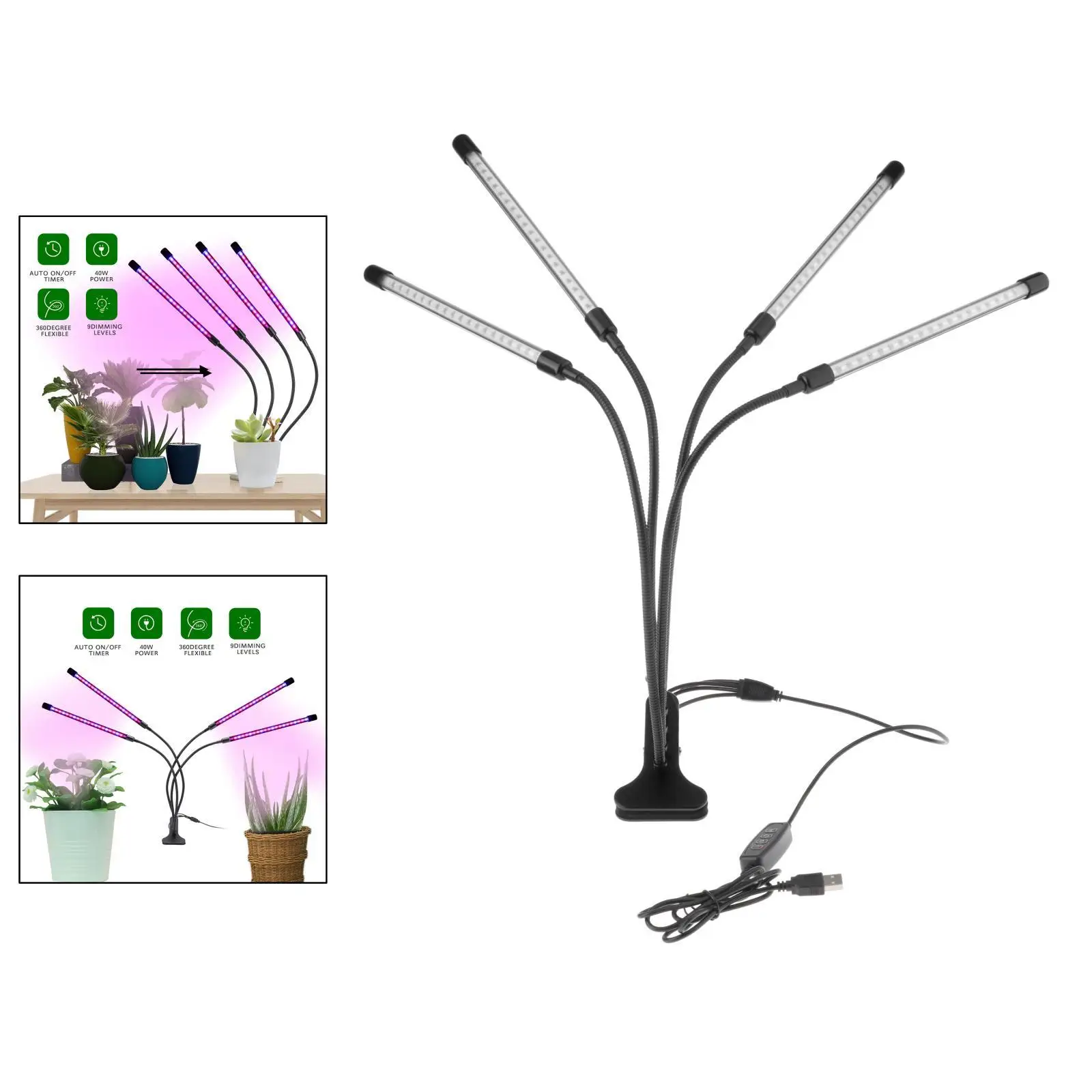 LED Grow Light Plant Lights with 40W 80 Lamp Bulbs 3 Lighting Modes