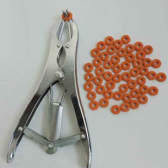 Castration Bander & 100Pcs Castrator Rings, Balloon Expander Tool Pliers