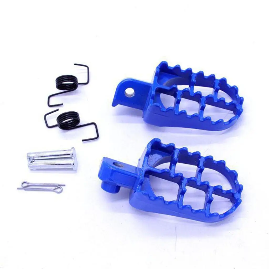 CNC Aluminum Foot Pegs Footpegs Footrest Pedals Kit Replacement Parts for Yamaha PW50 PW80 Pit Bike, Blue