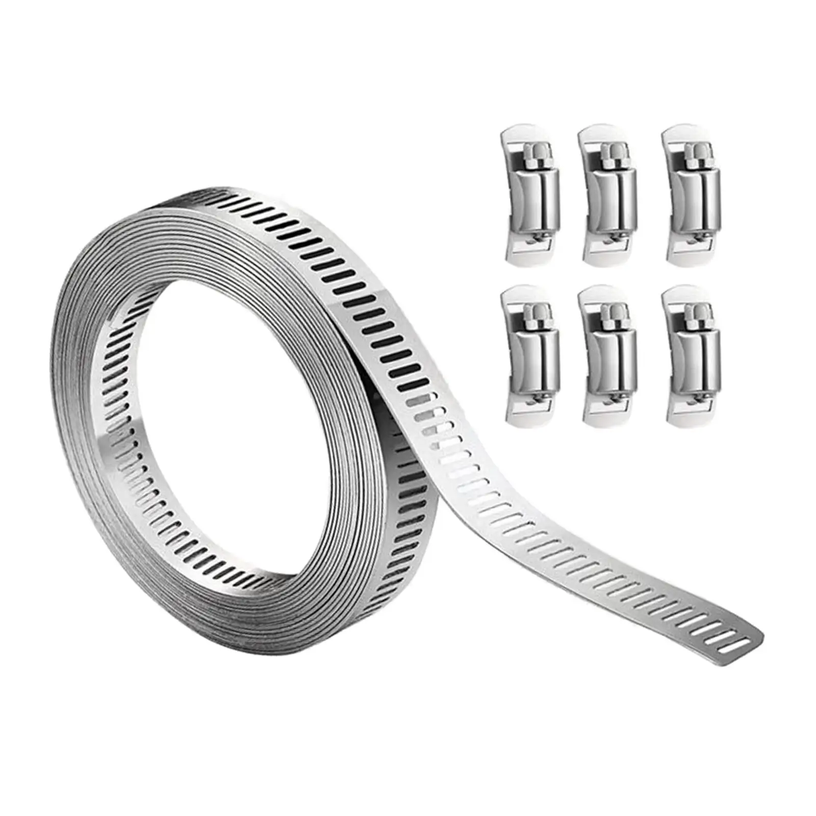 Hose Clamp Adjustable with 8Pcs Fasteners assortment kits Waterproof Ducting Clamp Worm Gear Hose Clamp for Water Pipe Machinery