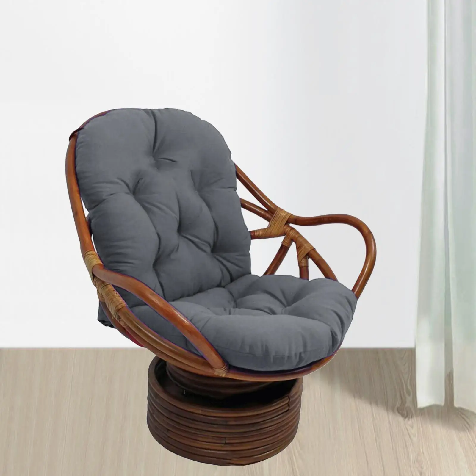 Textured Rattan Wicker Swivel Rocker Chair Cushion Seat Cushions