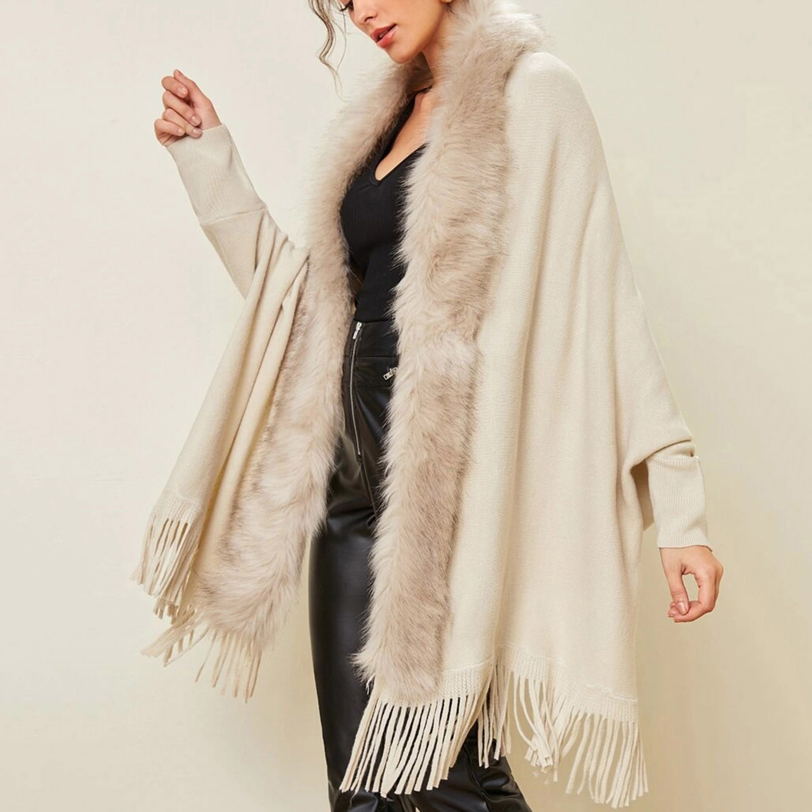 fringe winter coat