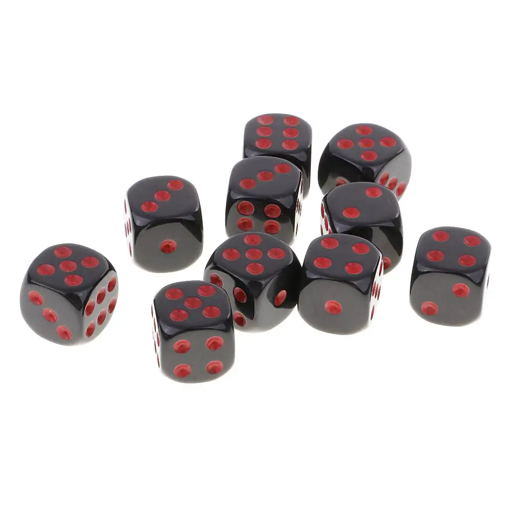 10Pcs D6 Dice Six Sided Spot Dices Set for  and  RPG MTG Party Board Games Casino Supplies