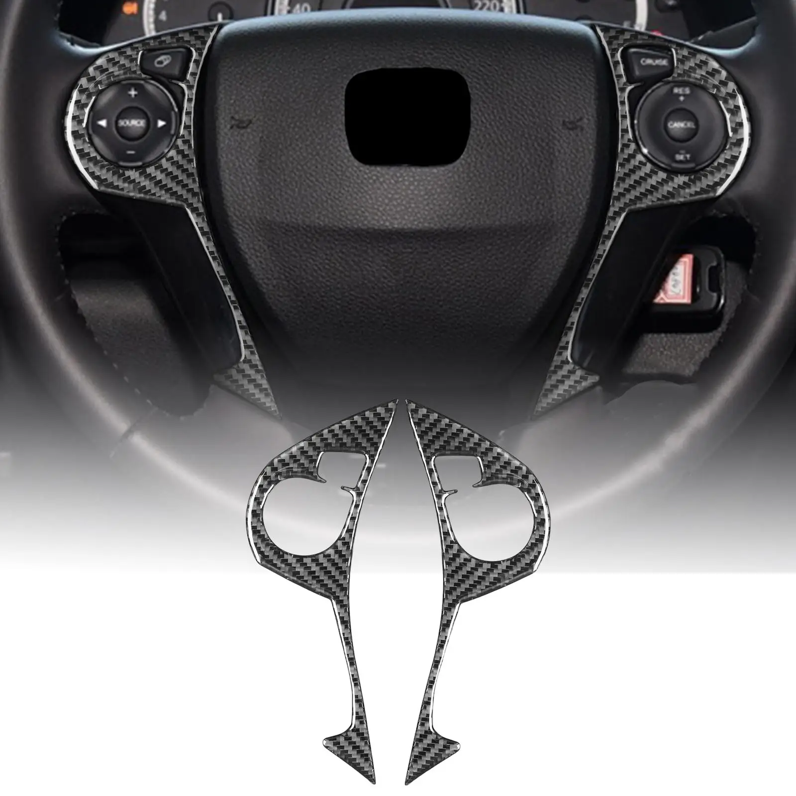 2x Dustproof Steering Wheel Button Stickers for 2013-2017