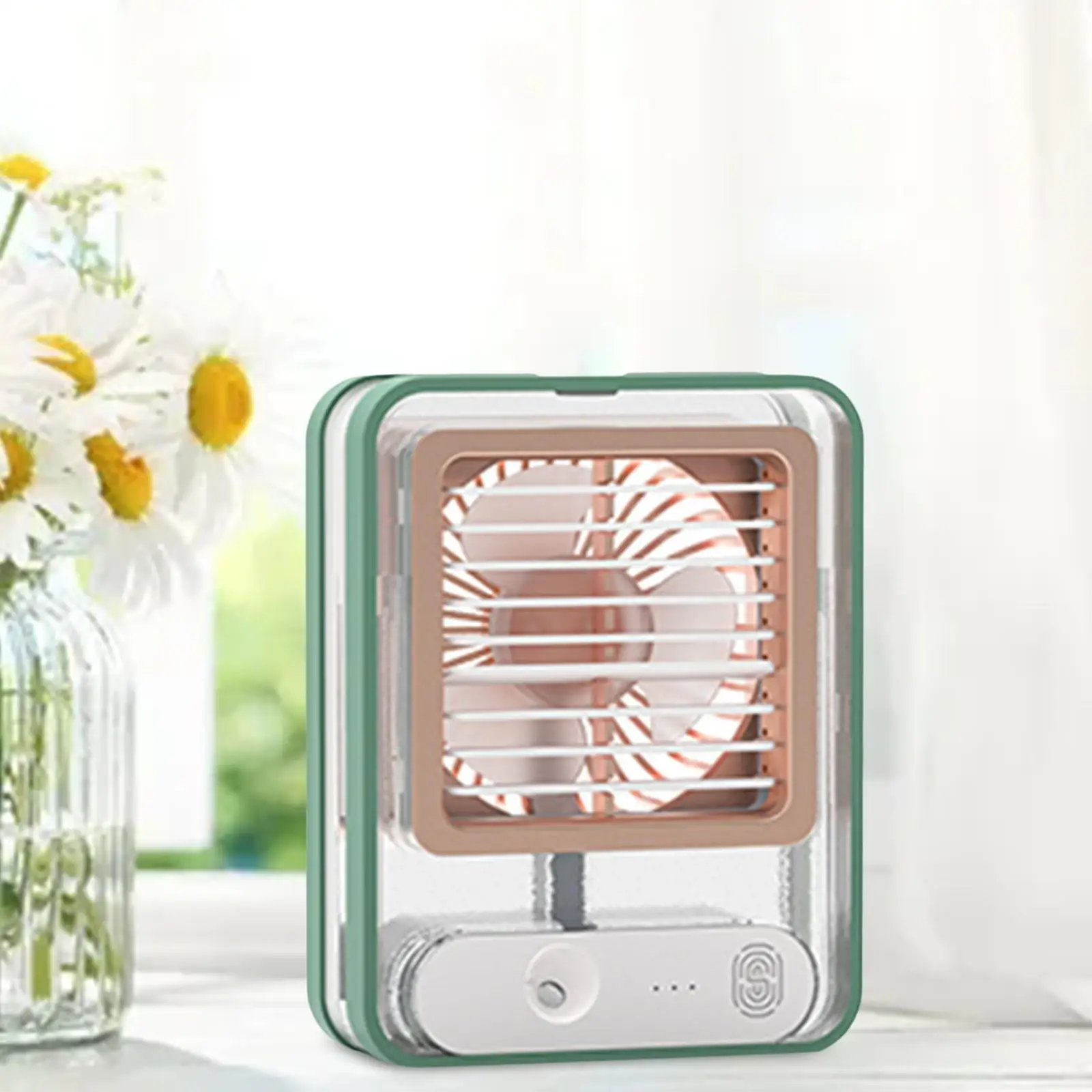 Portable Air Conditioner Fan, USB Rechargeable  Personal Fan Nano Spray Humidifying Air Fan for Household Bedroom Travel