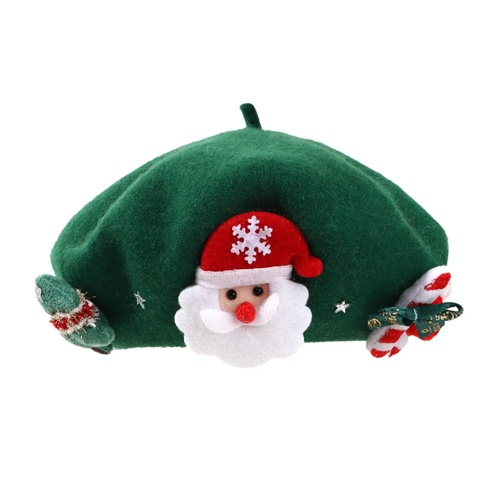 Christmas Beret Hat Winter Cap Beanie Beret Hat French Beret Hat for Women Lady Breathable Headgear Stylish Xmas Cap Holiday
