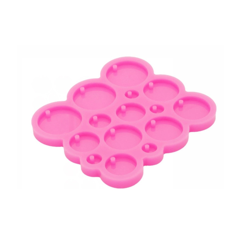 Shiny Round Circle Silicone Keychain Mold Many Circles Tiny Resin Epoxy Mold for DIY Earrings Craft 5 /3.3/2.3/1.7/1.2cm