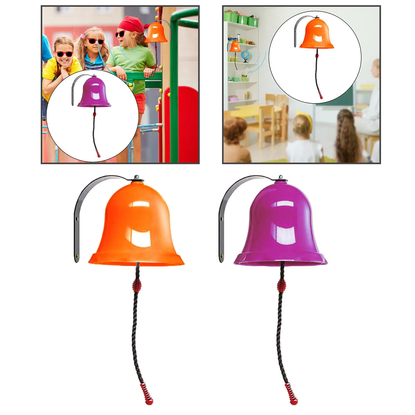 Hanging Toy Bells Wall Mountable Dinner Bell Metal Decoration swing Accessories for Park